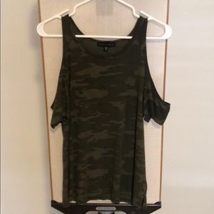 Sanctuary Camo Cold Shoulder Tee